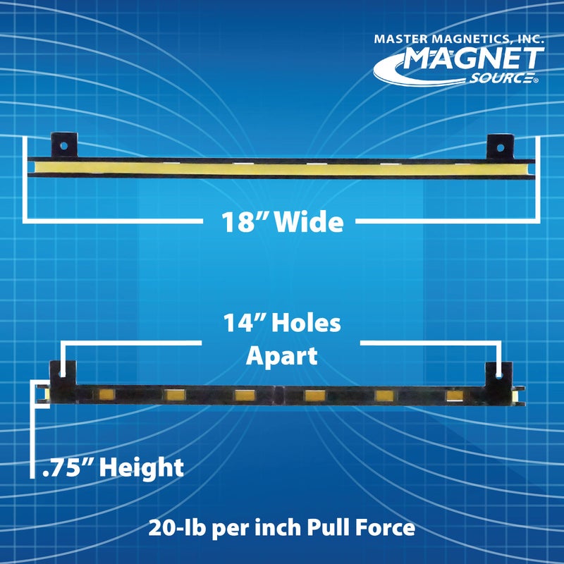 Master Magnetics منظم أدوات مغناطيسي بطول 18 بوصة من ماستر ماغنيتيكس - حامل تخزين مغناطيسي سهل التركيب للمنزل أو المرآب أو المخزن أو موقع العمل - طلاء مسحوق أسود - Image 3